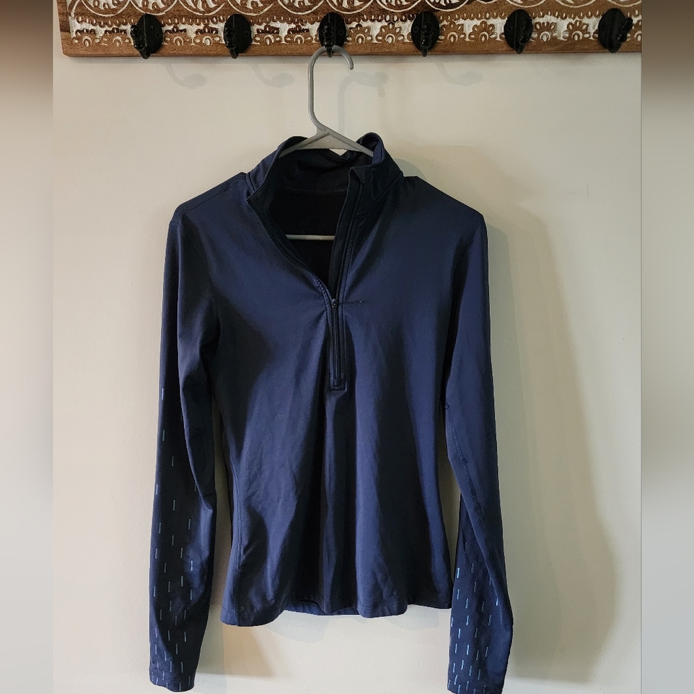 NIKE Pro Dri-fit Half Zip Longsleeve Womens Size S Dark Blue